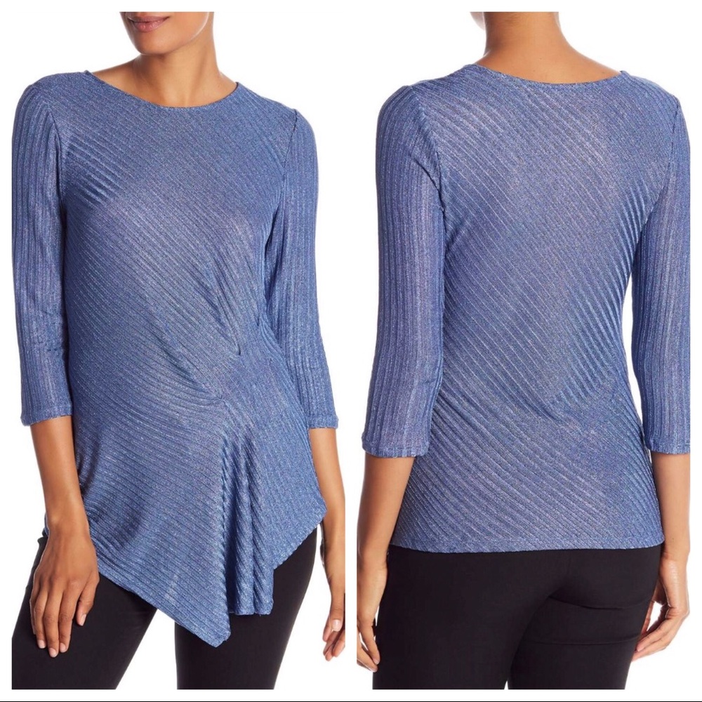 NEW VINCE CAMUTO BLUE SILVER TOP